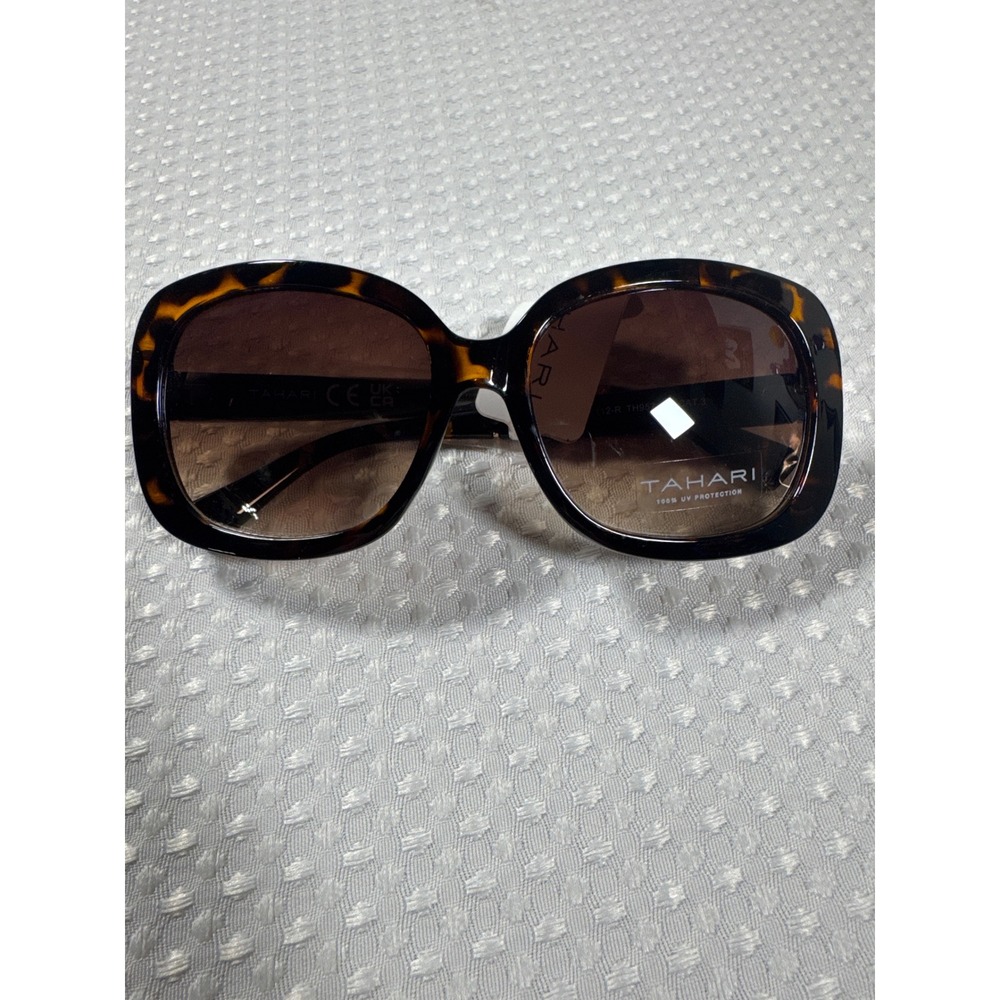 Tahari Sunglasses Women OS TH957 TS Tortoiseshell Oversized Square NWT